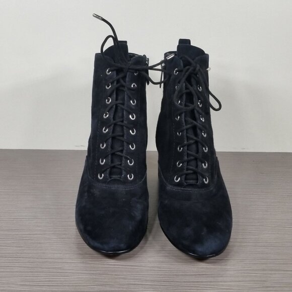Sam Edelman Tate Lace-Up Bootie, Black Suede, Womens Size 8 M / 38 - Picture 3 of 13
